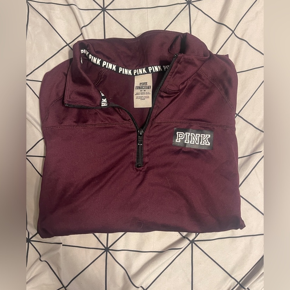 VS Pink, Maroon Quarter Zip